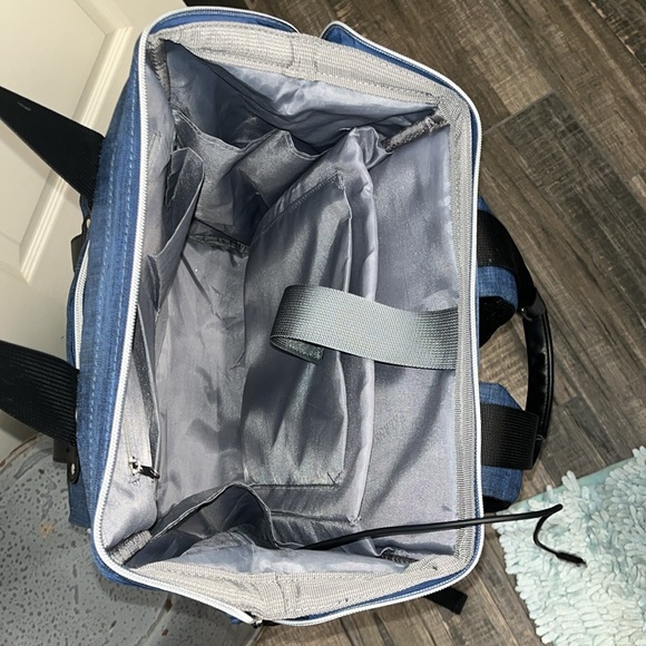 Blue canvas backpack - Picture 5 of 6